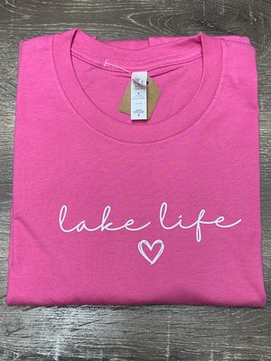 Lake Life Tee-Charity Pink