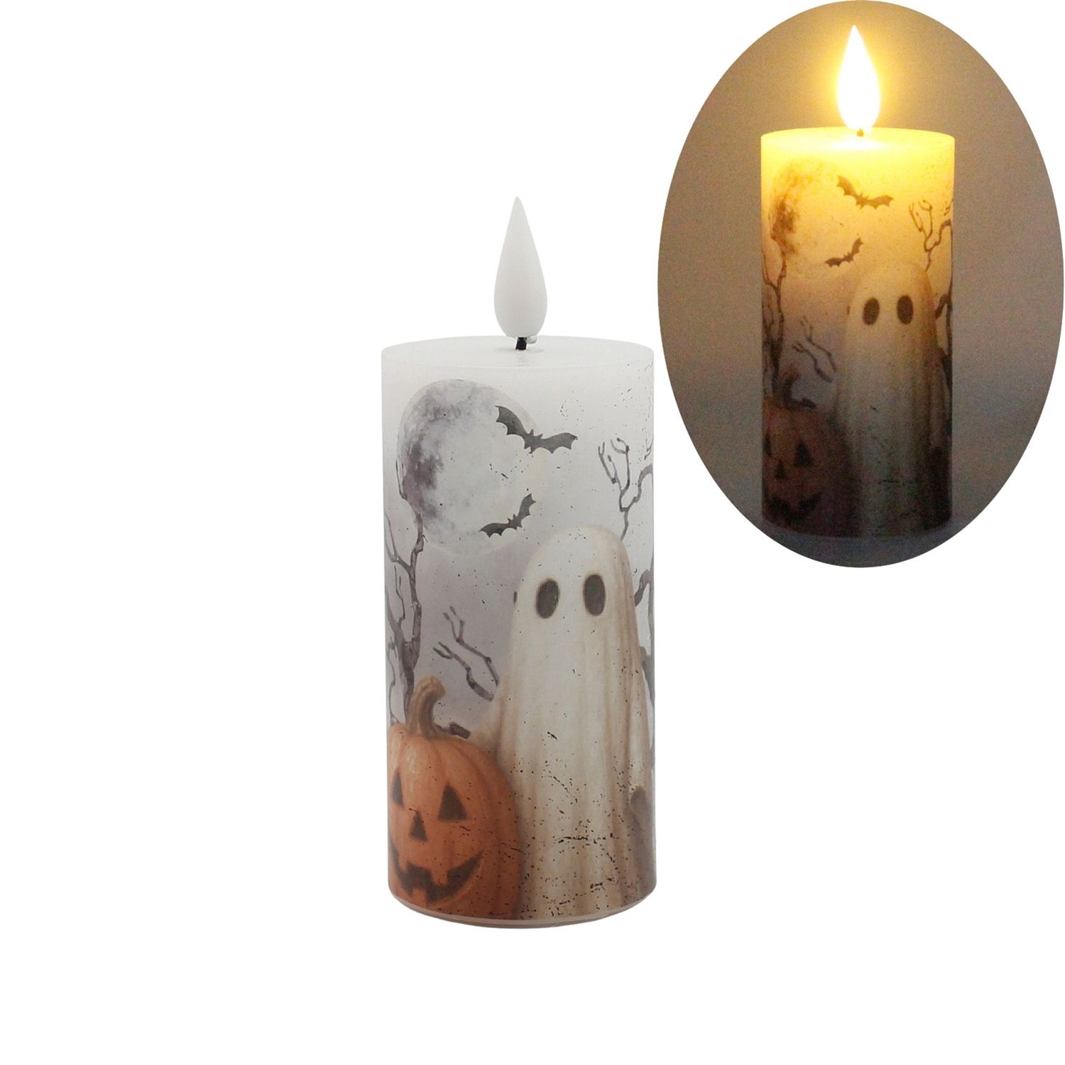 Ghost and Pumpkin Votive Candle