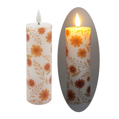 6" Fall Flowers Votive Candle