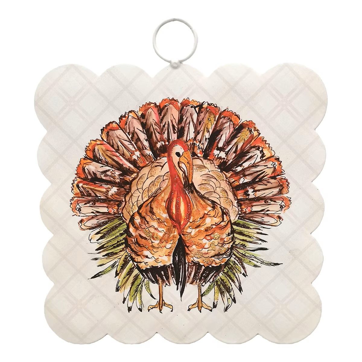 Festive Turkey Mini Scallop Art