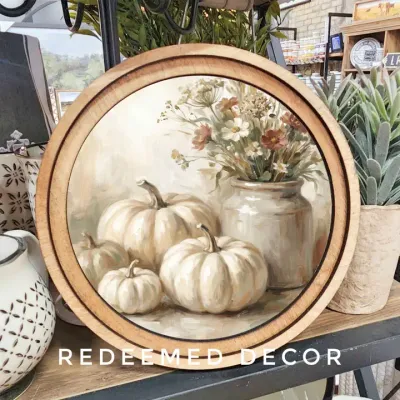 Cream Pumpkins Round