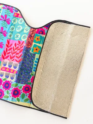 Car Sun Shade-Turquoise Patchwork