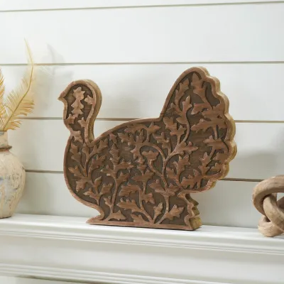 Dark Wood Carved Turkey