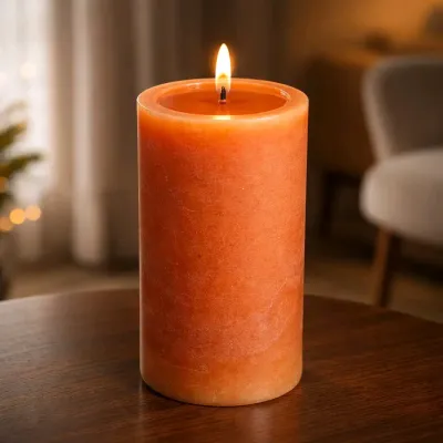 Orange Melting Realistic Flame Pillar Candles
