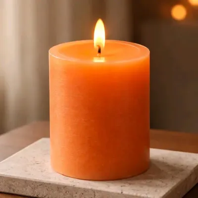 Orange Melting Realistic Flame Pillar Candles