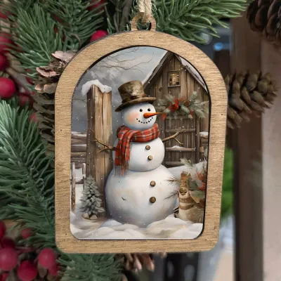 Rustic Snowman Ornament