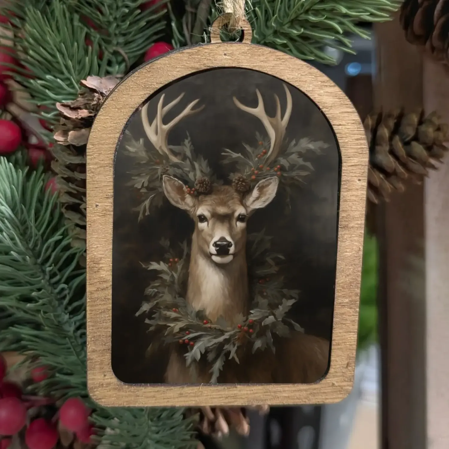 Wreath Deer Ornament