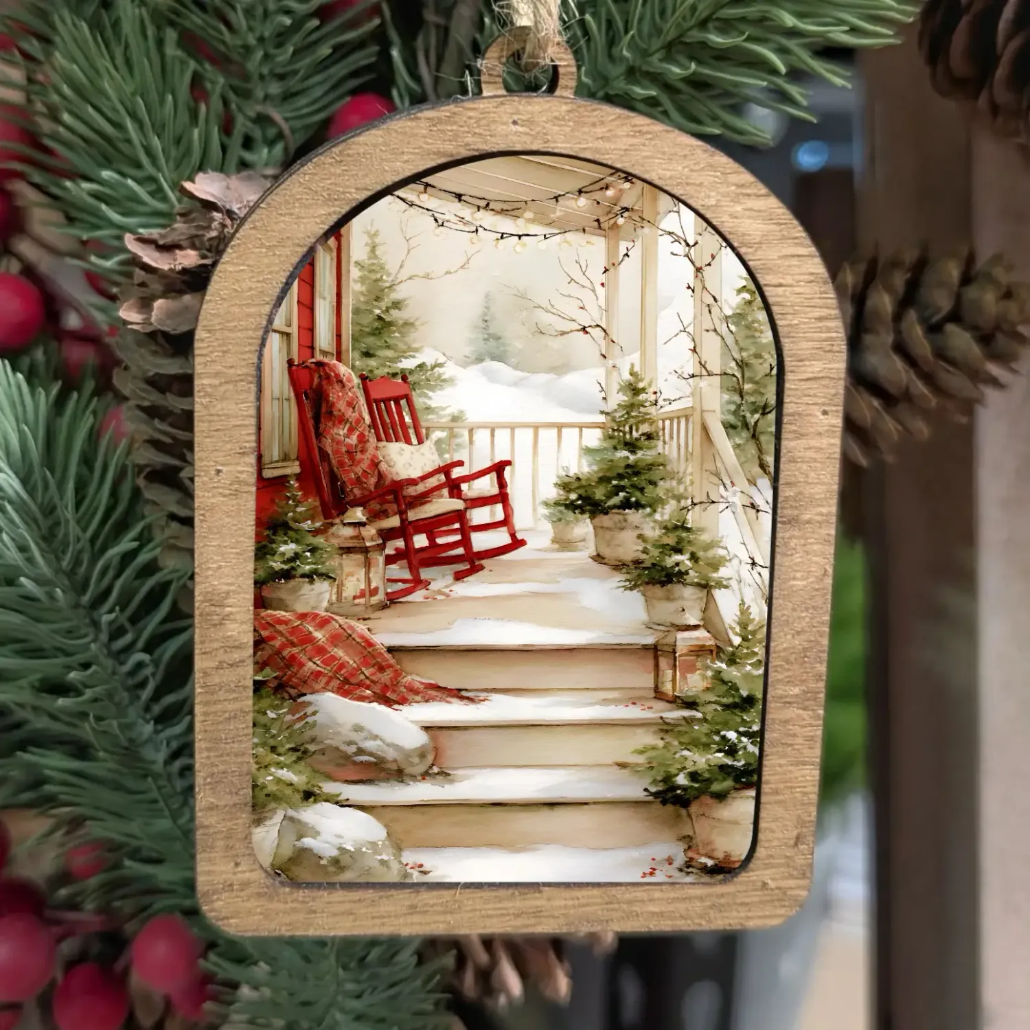 Cozy Christmas Porch Ornament