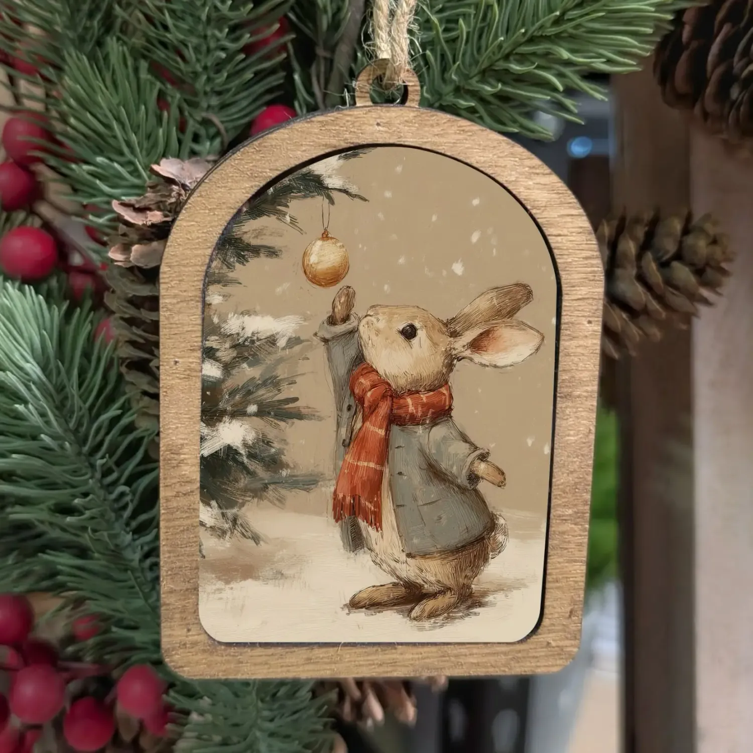 Christmas Bunny Ornament