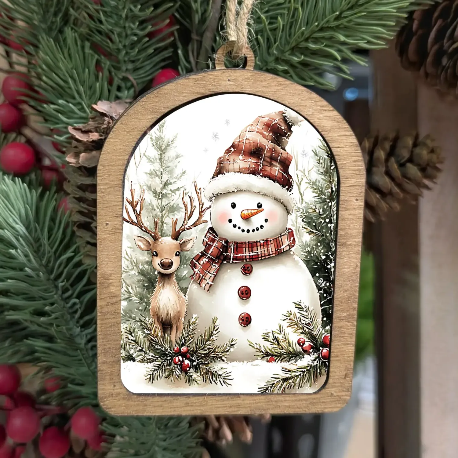 Snowman Deer Ornament