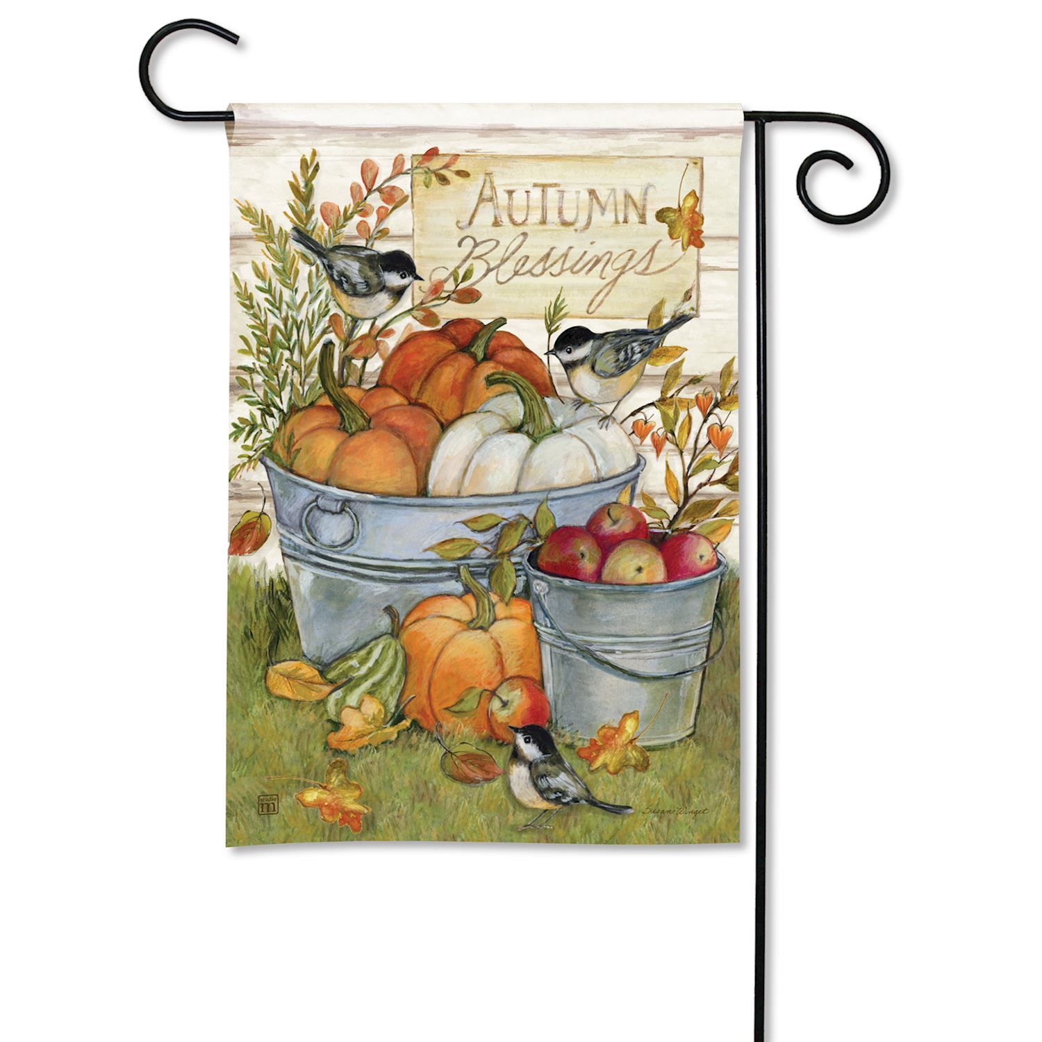 Fall Buckets Garden Flag