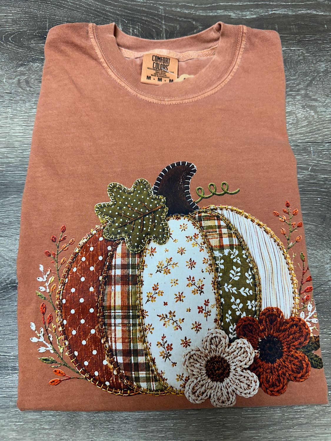 Patchwork Pumpkin Tee-Yam