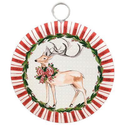 Traditional Tidings Reindeer Mini Scallop Art