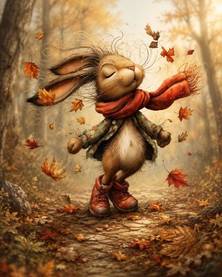 Autumn Dancing Rabbit