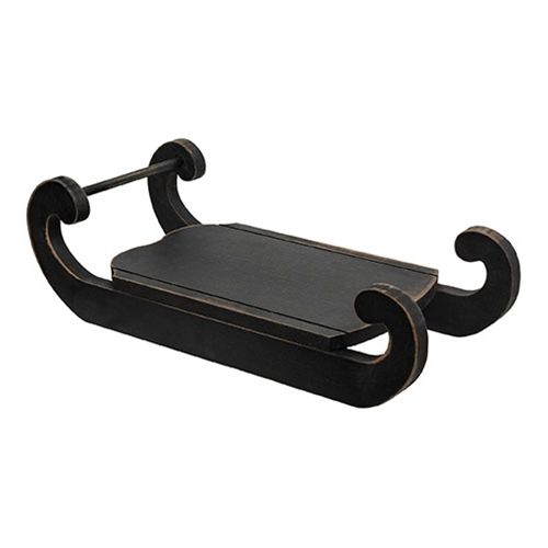 Distressed Black Wooden Sled