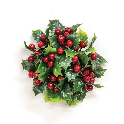 1.25" Teeny Holly &amp; Berries Candle Ring