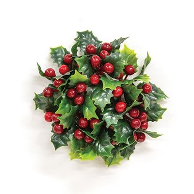1.25" Teeny Holly &amp; Berries Candle Ring
