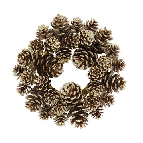 3" Champagne Pinecone Candle Ring