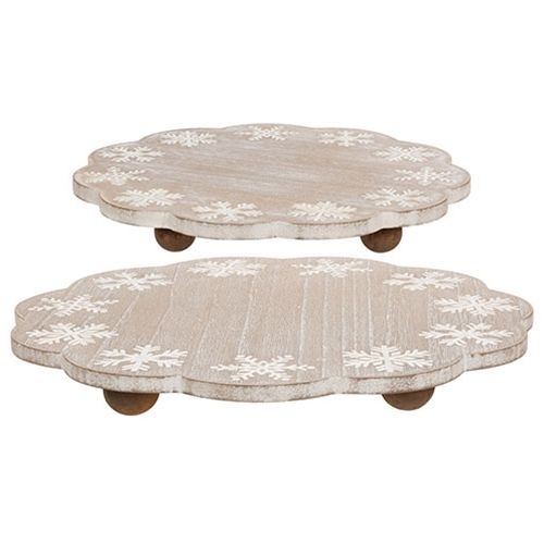 Distressed Wood Snowflake Risers