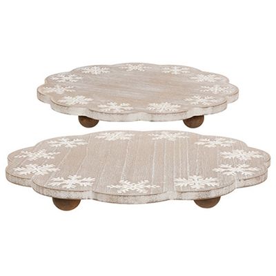 Distressed Wood Snowflake Risers