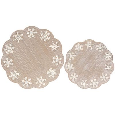 Distressed Wood Snowflake Risers