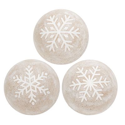 Distressed Wood Snowflake Balls