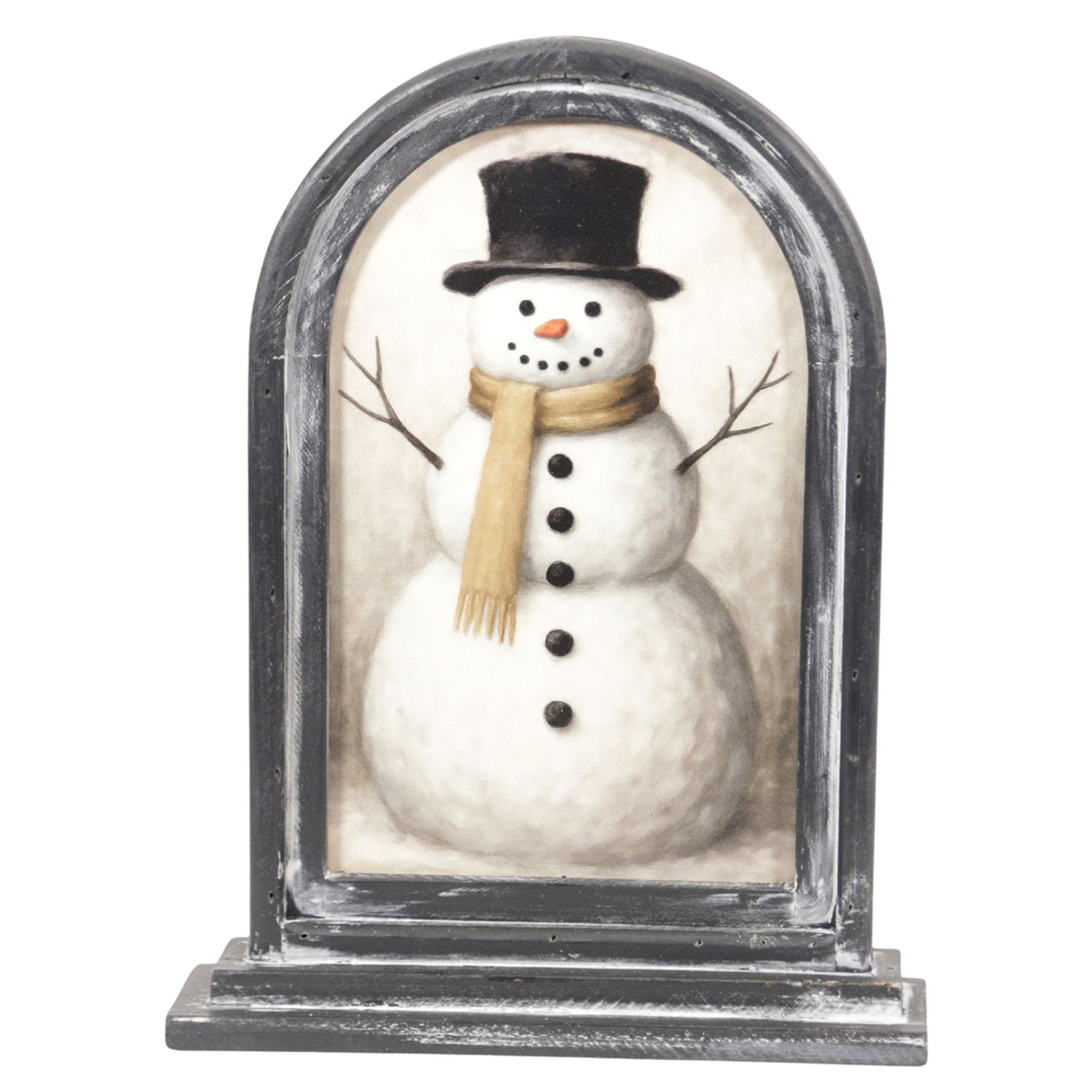 Top Hat Snowman Framed Stand