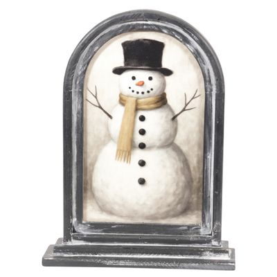 Top Hat Snowman Framed Stand