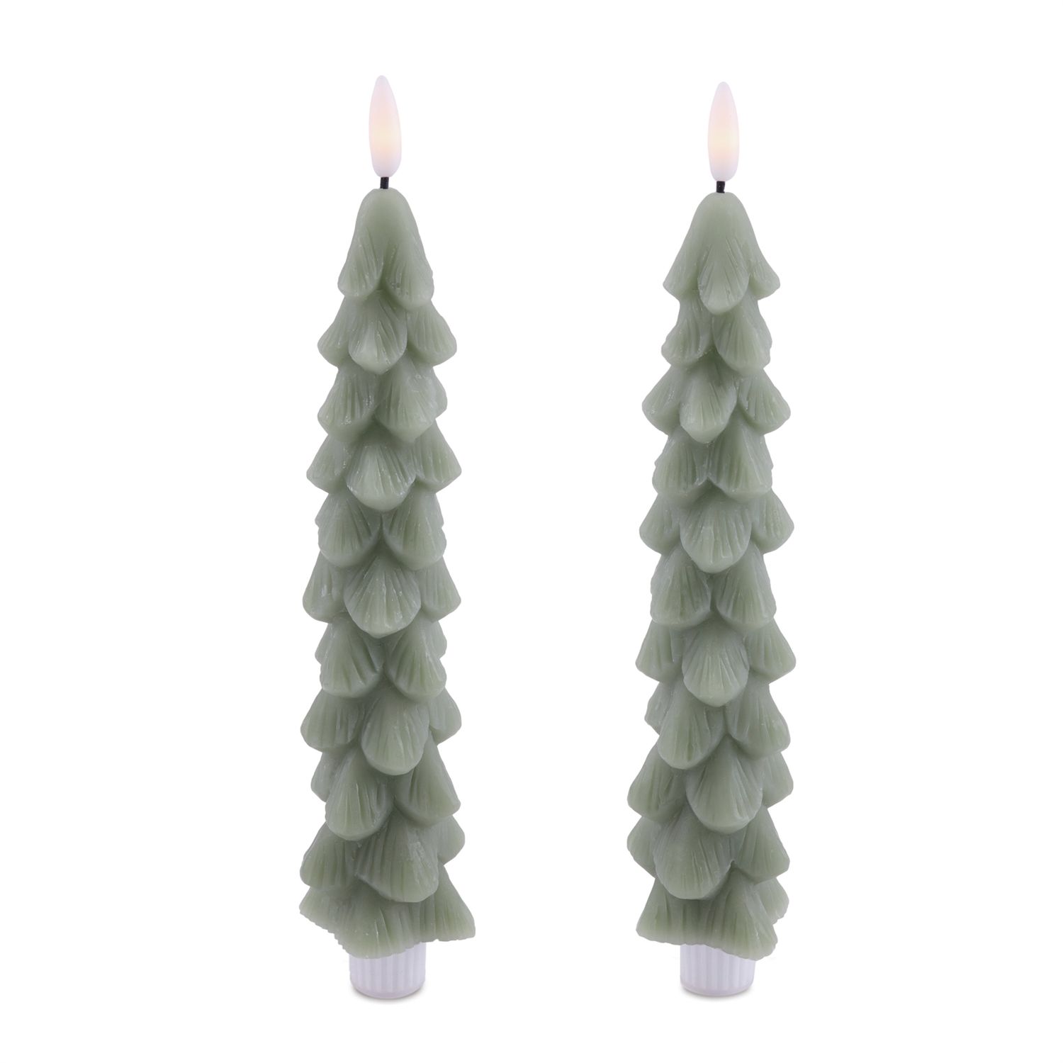 9.5" FIA Wick Green Taper Candles/2PK