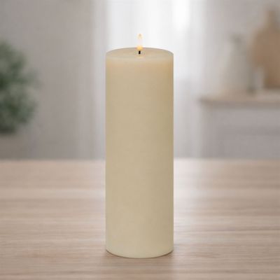 12" FIA Wick Cream Pillar Candle