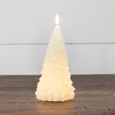 Cream Shimmer Fir Tree Candles
