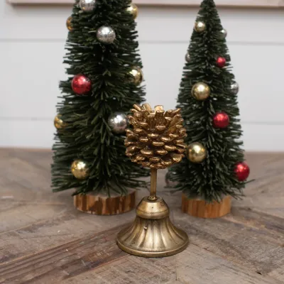 Gold Pinecone Taper Holder