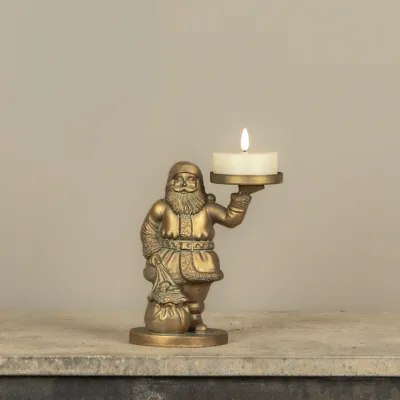 Gold Saint Nick Pillar Holder