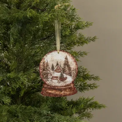 Cabin Snow Globe Ornament