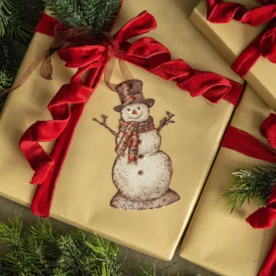 Plaid Snowman Ornament