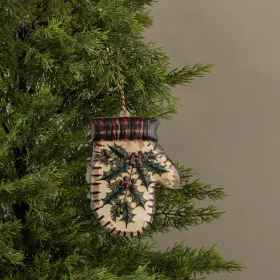 Holly Mitten Ornament
