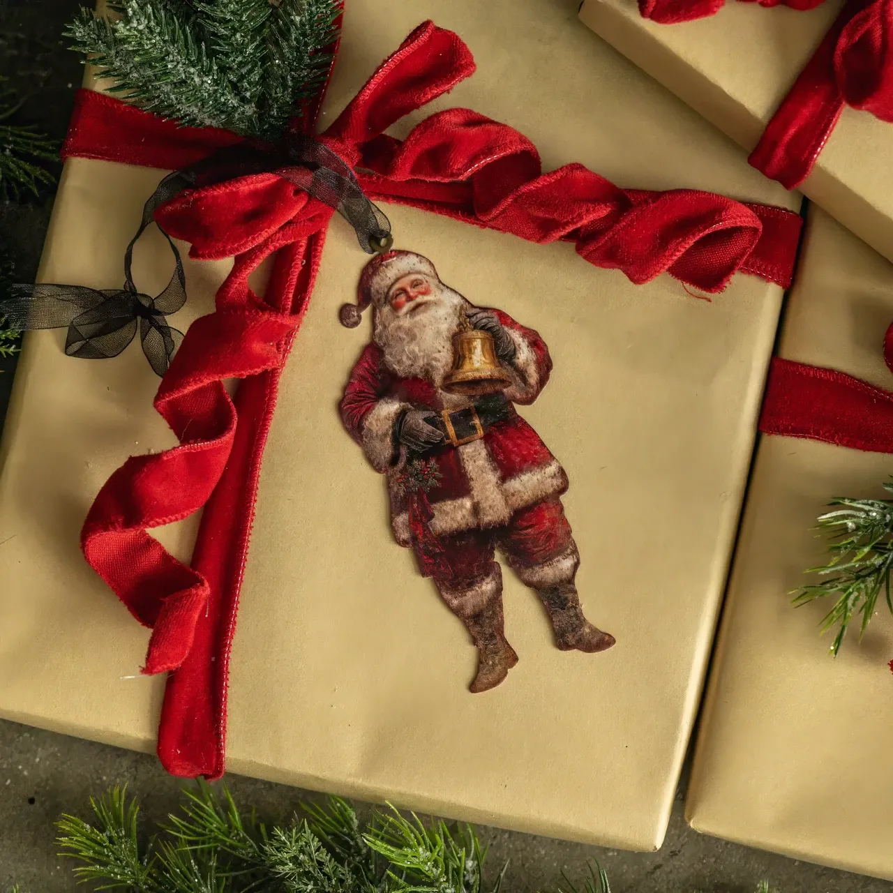 Santa with Bell Ornament