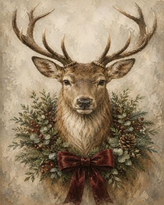 Christmas Stag Portrait