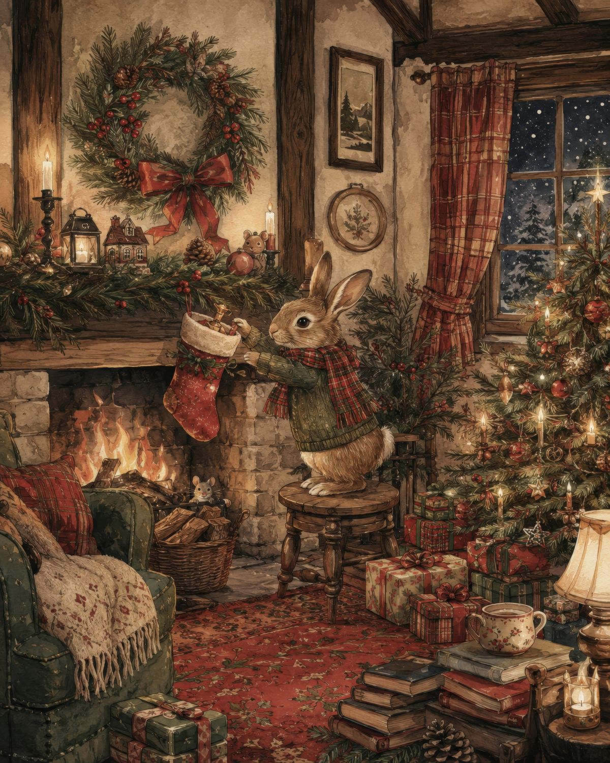 Festive Christmas Rabbit