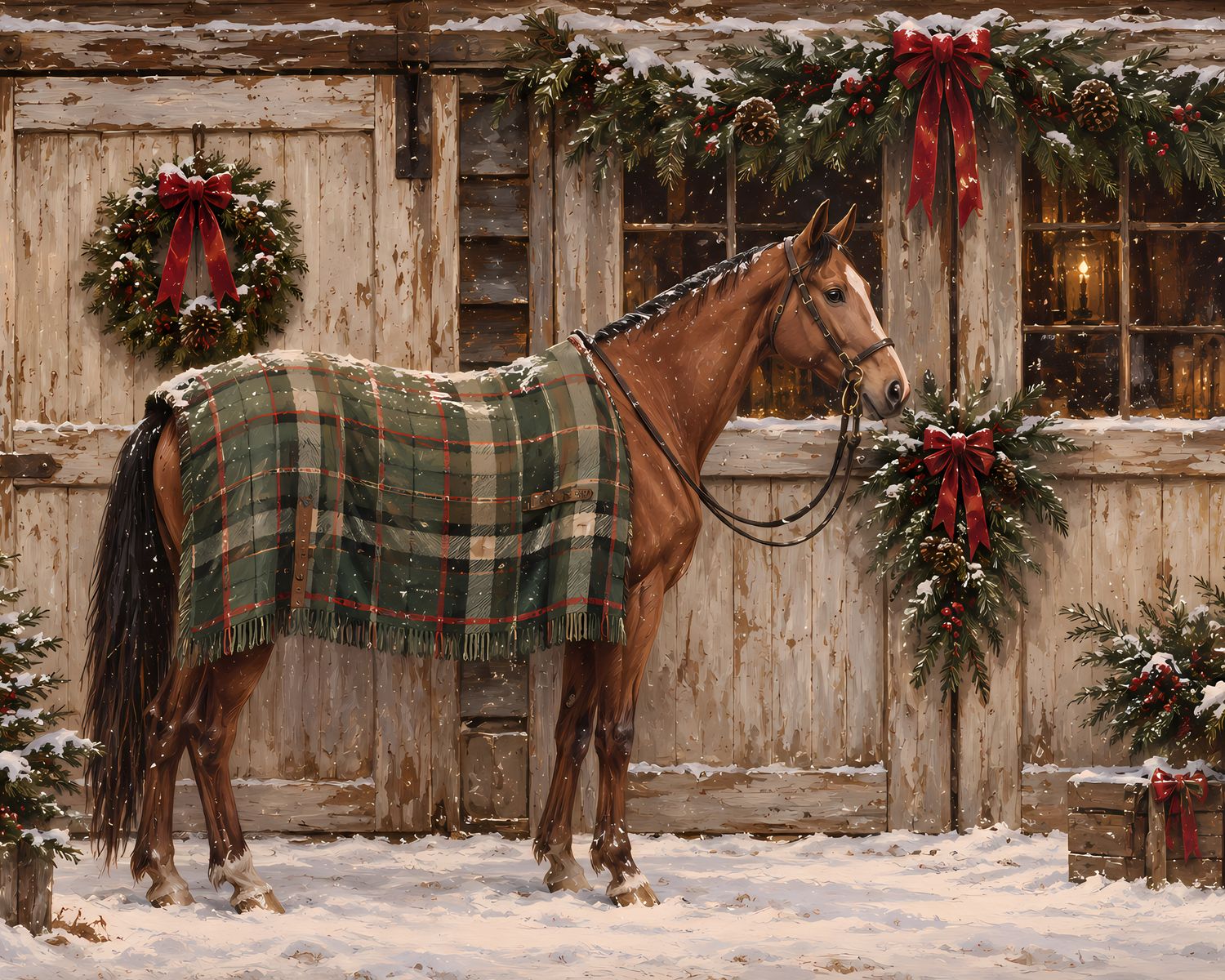 Christmas Horse with Blanket