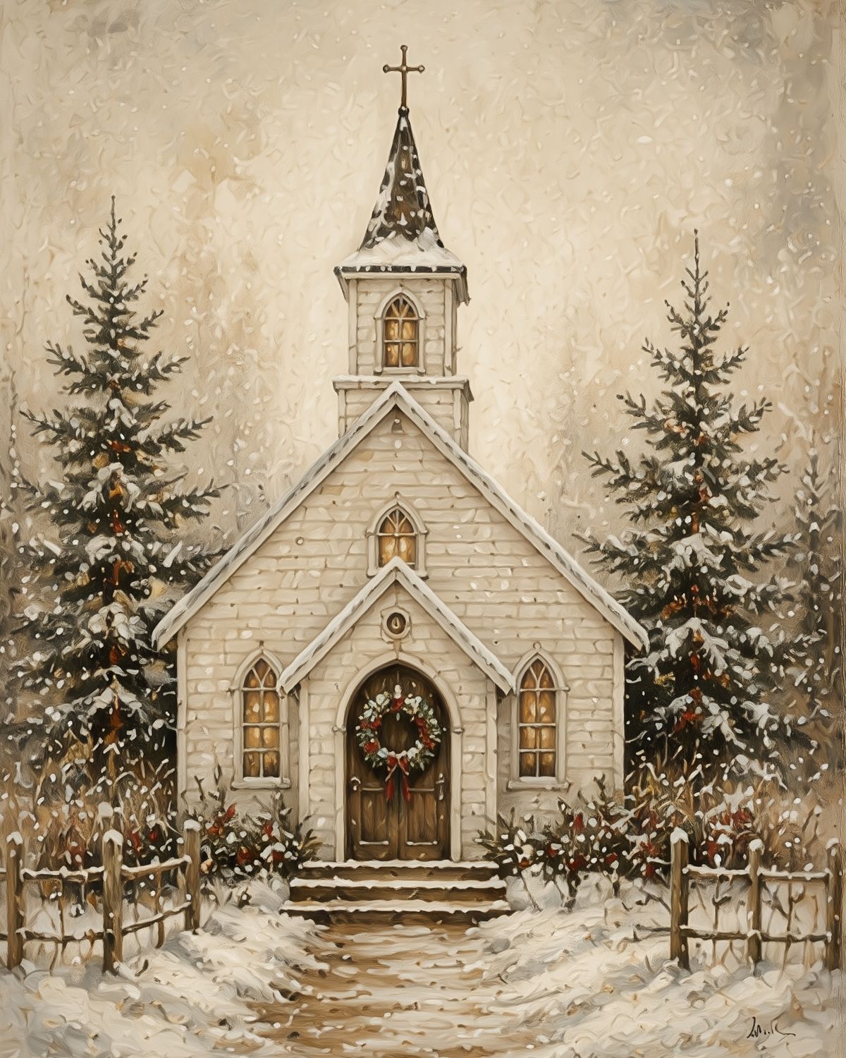 Vintage White Church