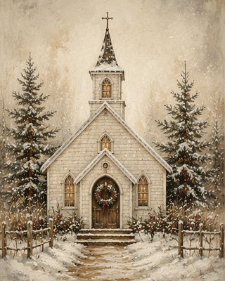 Vintage White Church