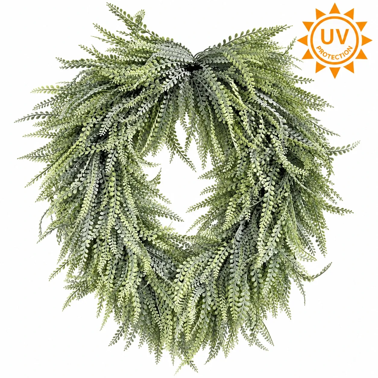 32" Frosted Sage Green Oval Bead Grass Wreath