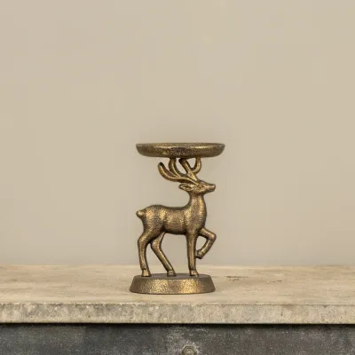 Bronze Deer Pillar Holder