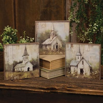 Vintage Watercolor Church Blocks