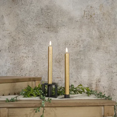 9.5" Gold Taper Candles-Set of 2
