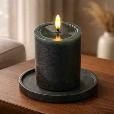 Dark Green Melting Pillar Candles