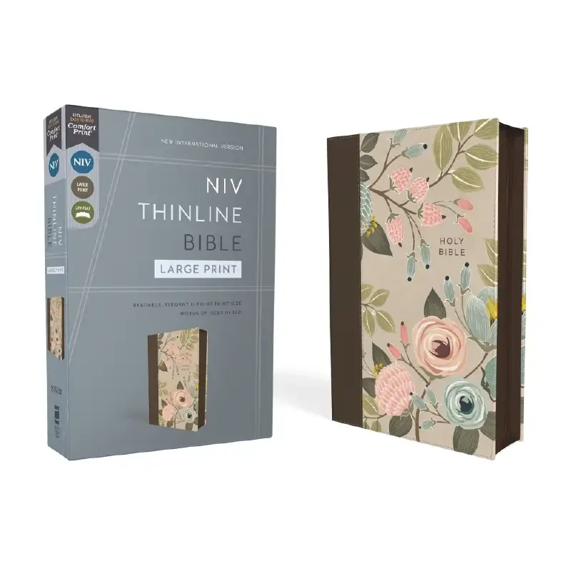 NIV Thinline Bible Large Print Floral