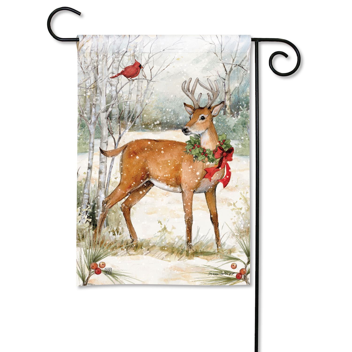 Woodland Christmas Garden Flag