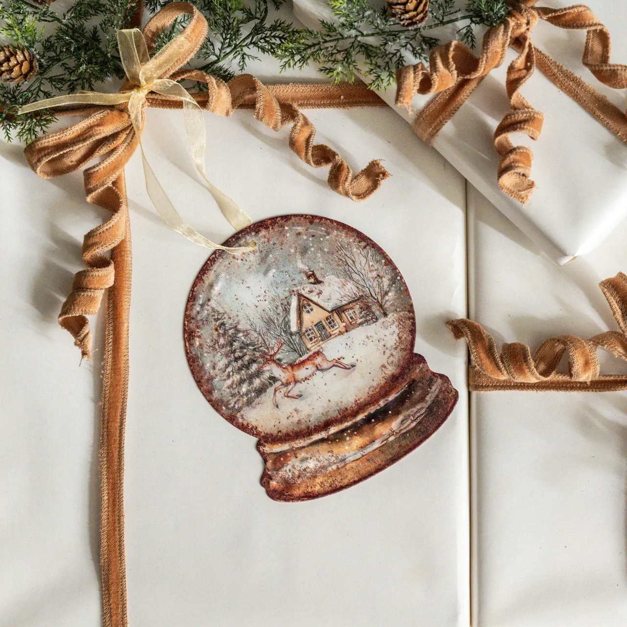 Deer Snow Globe Ornament